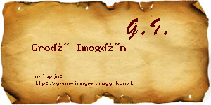 Groó Imogén névjegykártya